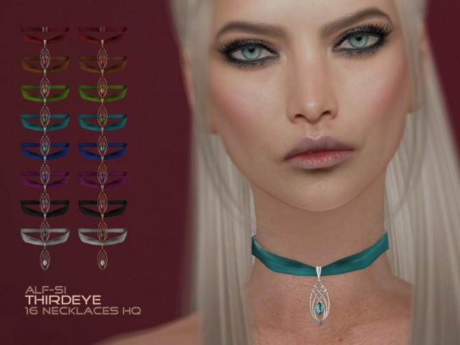 Sims 4 A.C. earrings HQ & Thirdeye necklace at Alf si