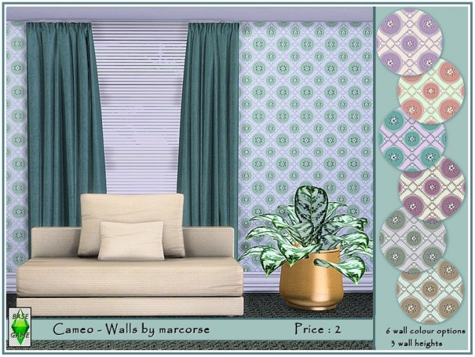 Sims 4 Cameo walls by marcorse at TSR