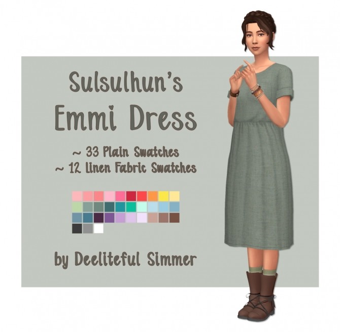 Sims 4 Sulsulhuns Emmi dress recolors at Deeliteful Simmer