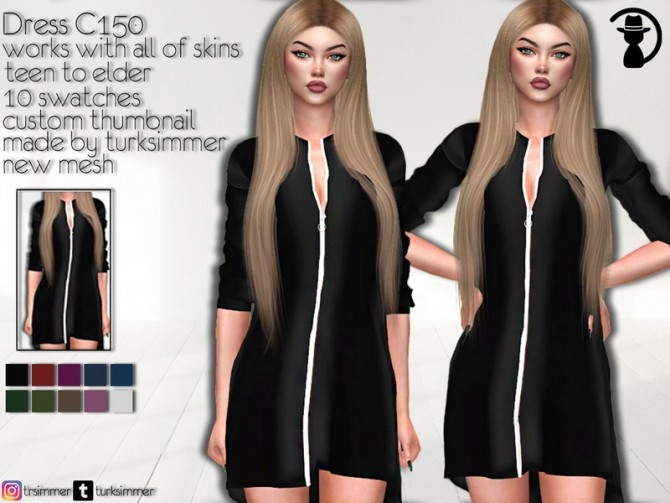Sims 4 Dress C150 by turksimmer at TSR