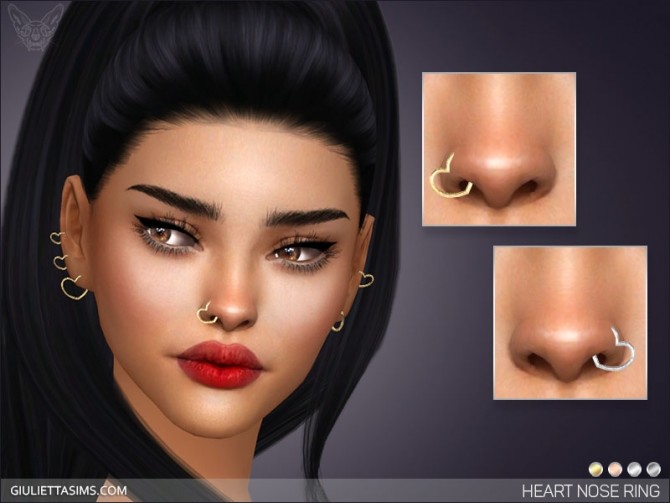 Sims 4 Heart Nose Piercing Set at Giulietta