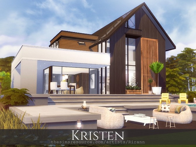 Sims 4 Kristen contemporary house by Rirann at TSR