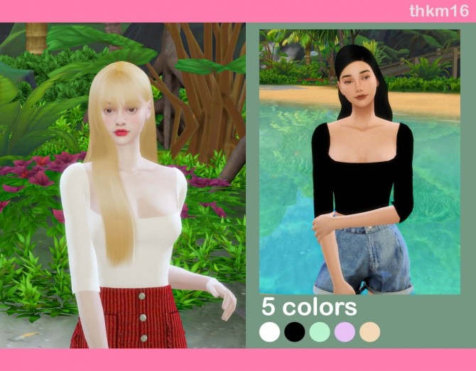 Sims 4 SQUARE NECK TOP at THKM16