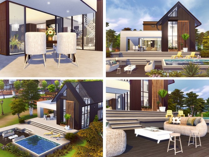 Sims 4 Kristen contemporary house by Rirann at TSR