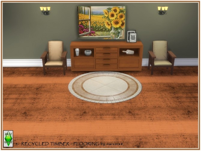 Sims 4 Recycled Timber Flooring by marcorse at TSR