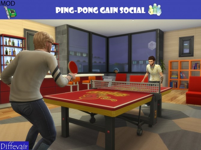 Sims 4 Ping Pong gain social at Diffevair – Sims 4 Mods