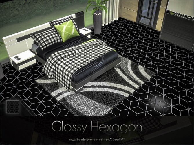 Sims 4 Glossy Hexagon floor by Caroll91 at TSR