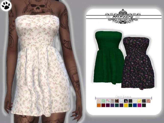 Sims 4 Summery Bandeau Dress by MsBeary at TSR