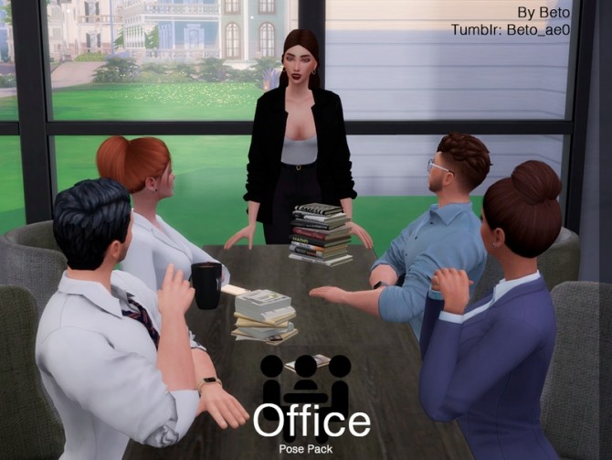 Sims 4 Office Pose Pack by Beto ae0 at TSR