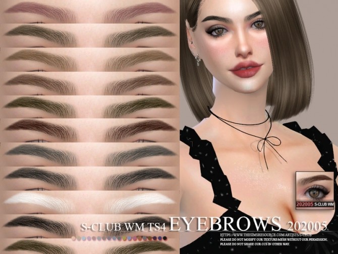 Sims 4 Eyebrows 202005 by S Club WM at TSR