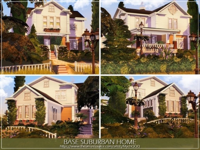 Sims 4 Base Suburban Home by MychQQQ at TSR