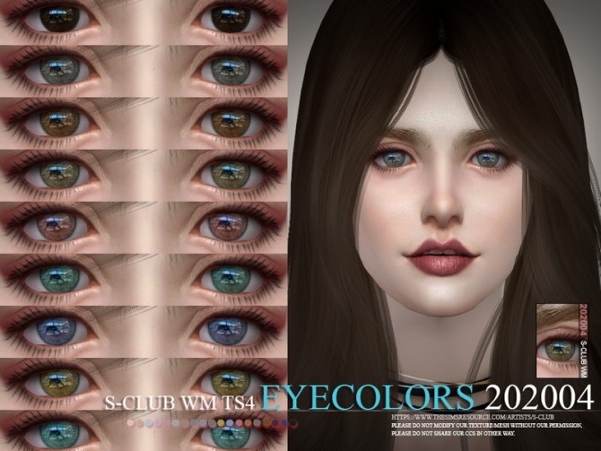 Sims 4 Eyecolors 202004 by S Club WM at TSR