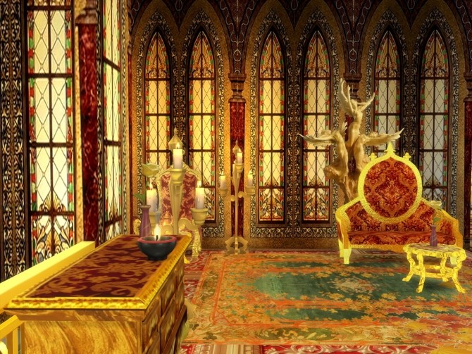 Sims 4 Castle Stained Glass Walls at Anna Quinn Stories