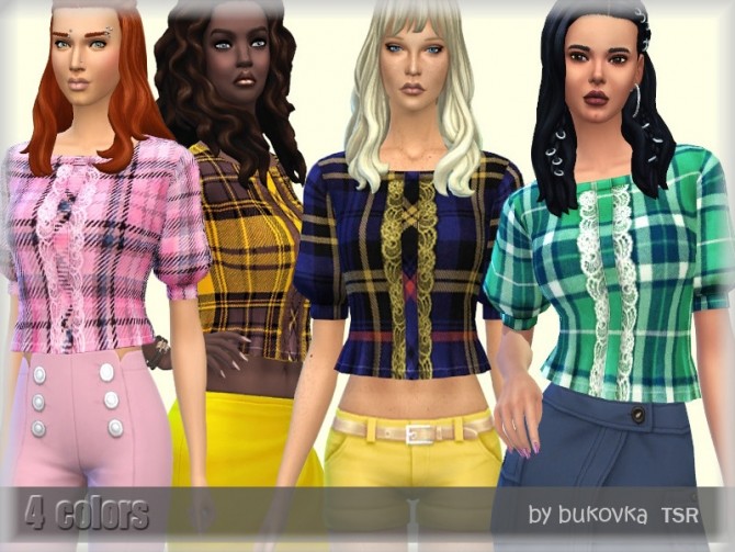 Sims 4 Shirt & Plaid by bukovka at TSR