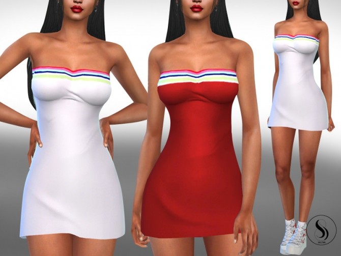 Sims 4 Rainbow Dresses by Saliwa at TSR