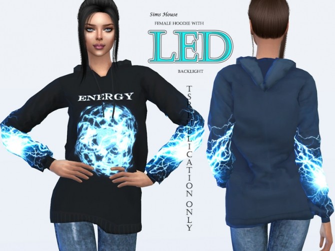 Sims 4 Womens Hoodie with LED Light Energy by Sims House at TSR