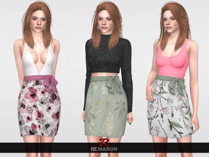 Sims 4 Floral Skirt for Women 06 by remaron at TSR