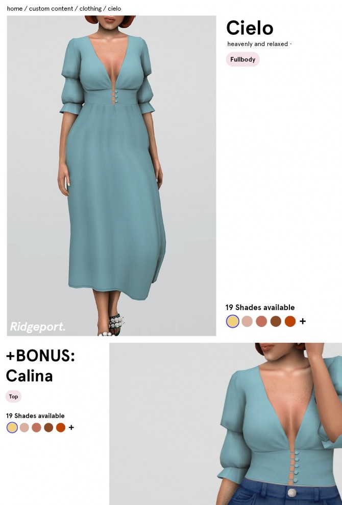 Cielo Dress & Calina Top at Ridgeport » Sims 4 Updates