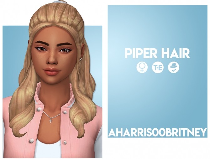 Sims 4 Piper Hair at AHarris00Britney