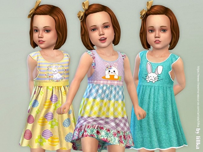 Sims 4 Easter Dress for Toddler Girls by lillka at TSR