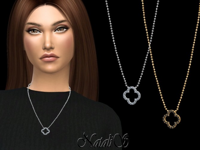Sims 4 Open clover pendant by NataliS at TSR