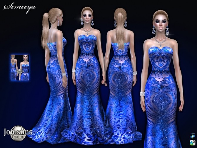 Sims 4 Semeeya dress by jomsims at TSR