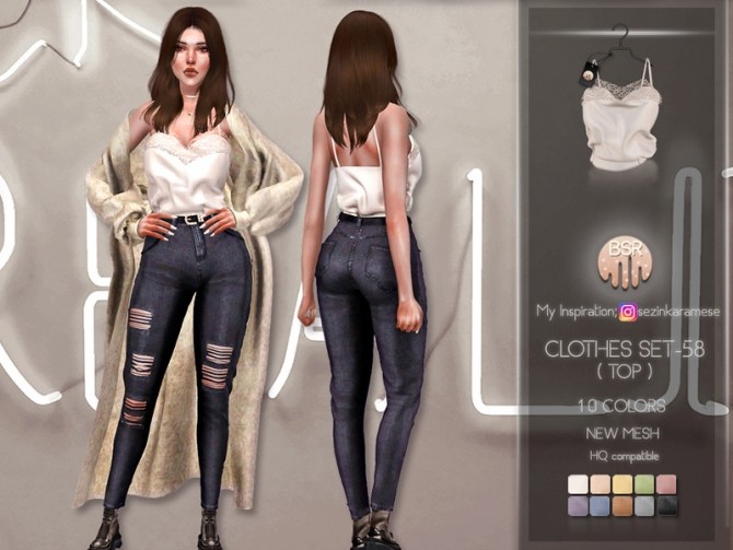 Clothes SET 58 (TOP) BD227 by busra-tr at TSR » Sims 4 Updates