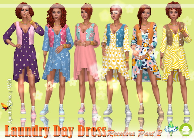 Laundry Day Dress Recolors Part 2 at Annett’s Sims 4 Welt » Sims 4 Updates