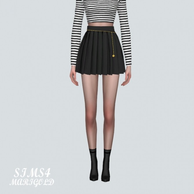 Sims 4 Pleats Skirt With Heart Chain at Marigold