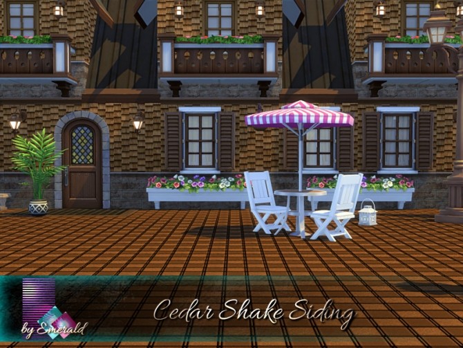 Sims 4 Cedar Shake Siding by emerald at TSR
