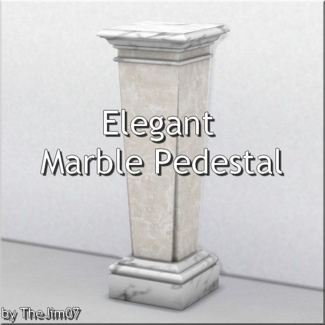 Sims 4 Elegant Marble Pedestal by TheJim07 at Mod The Sims
