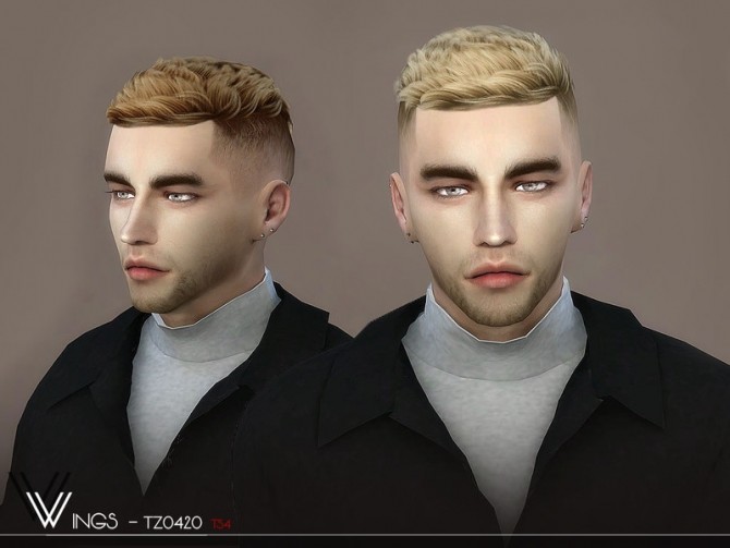 Sims 4 WINGS TZ0420 hair by wingssims at TSR