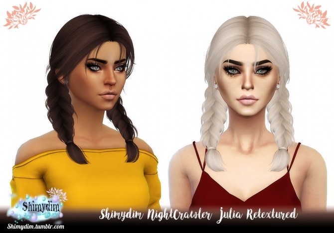 Sims 4 NightCrawler Julia Hair Retexture + Child Naturals + Unnaturals at Shimydim Sims