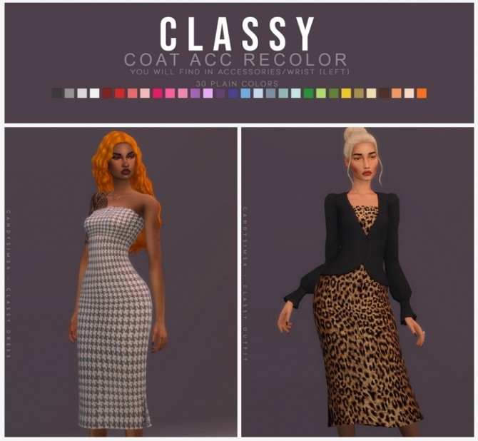 CLASSY DRESS & OUTFIT at Candy Sims 4 » Sims 4 Updates