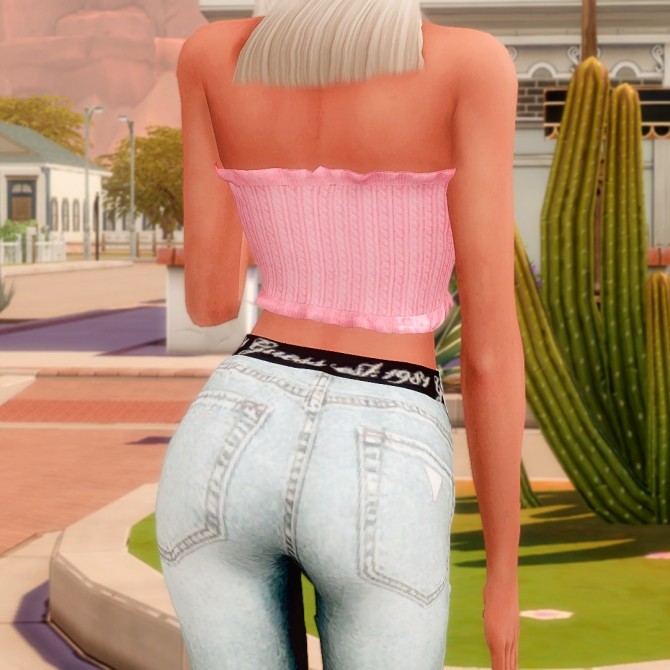 Sims 4 Tube top & Unique jeans at RIMINGs