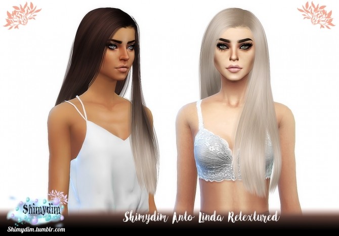 Sims 4 Anto Linda Hair Retexture Ombre Naturals + Unnaturals at Shimydim Sims