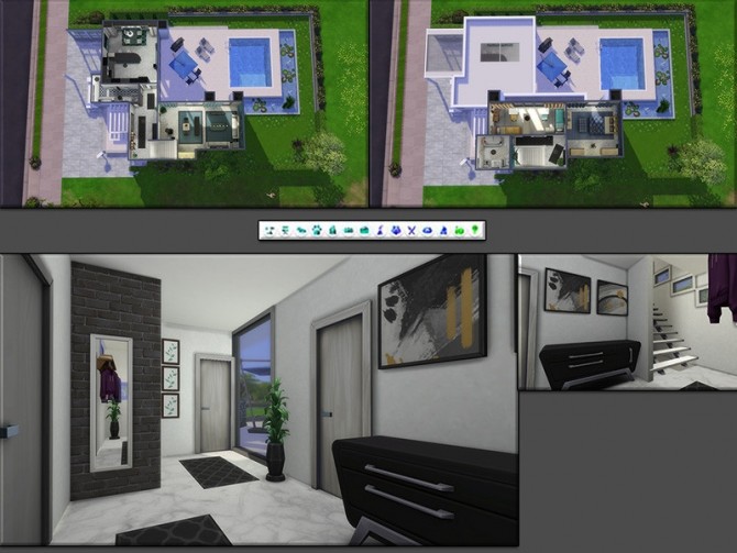 Sims 4 MB Pure white modern family cube style house by matomibotaki at TSR