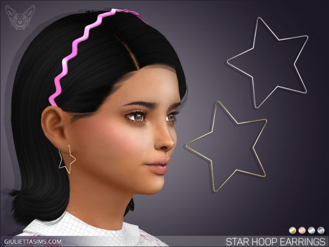Sims 4 Star Hoop Earrings For Kids at Giulietta