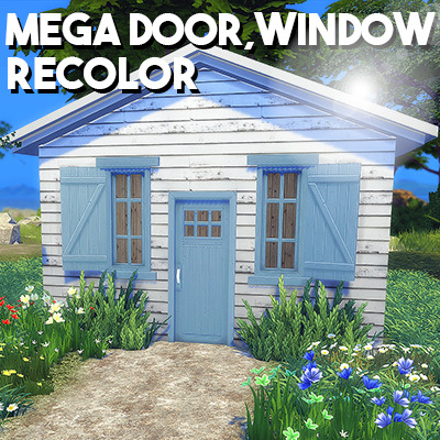Sims 4 Mega door + window recolor at L.Sim