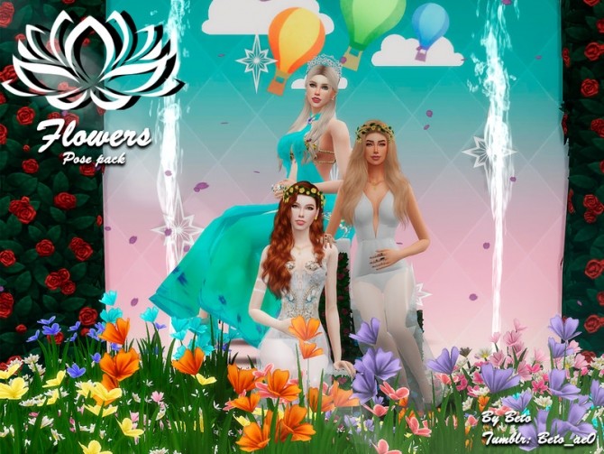 Sims 4 Flowers Pose Pack by Beto ae0 at TSR