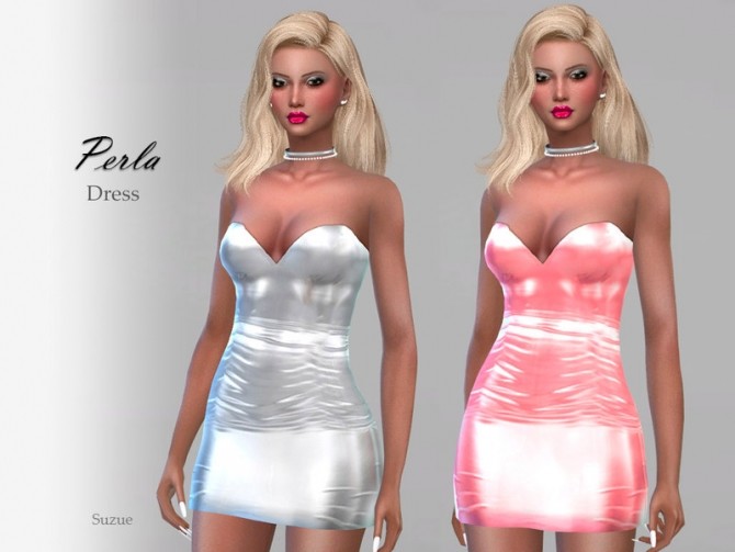 Sims 4 Perla Dress by Suzue at TSR