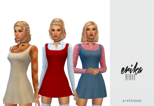 Sims 4 Erika long sleeve shirt & dress combo at Arethabee
