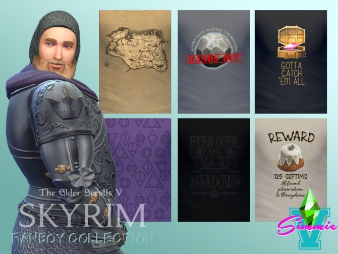 Sims 4 Skyrim Fanboy Teez by SimmieV at TSR