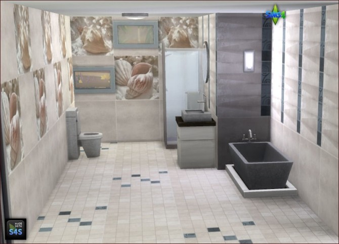 Sims 4 Bathroom Wall & Floor Tiles by Mabra at Arte Della Vita