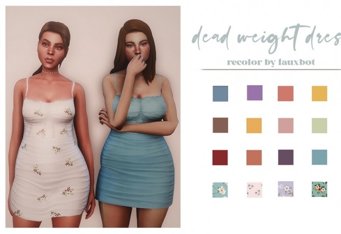 Sims 4 Dead weight dress recolors at GhostBouquet