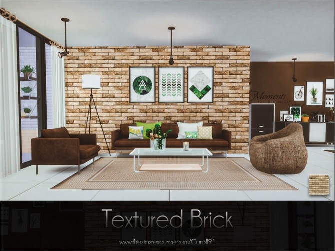 Sims 4 Textured Brick wall by Caroll91 at TSR
