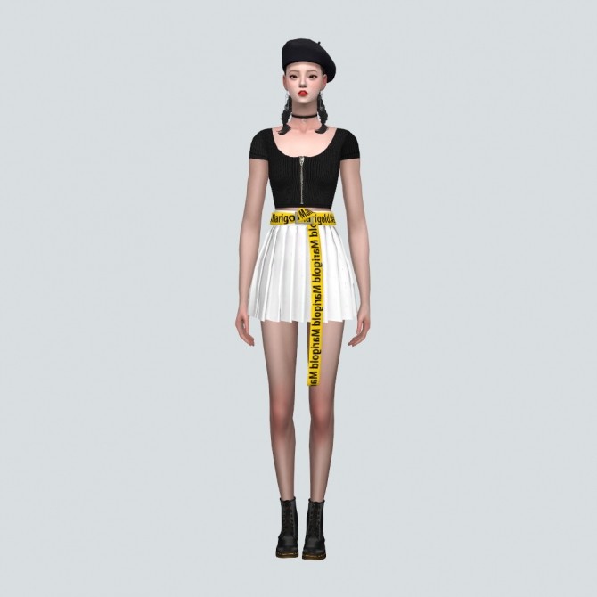 Sims 4 Pleats Skirt with Belt H V at Marigold