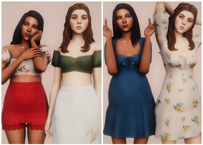 Sunny side up, Gina, and Dana dresses + top recolors at GhostBouquet ...