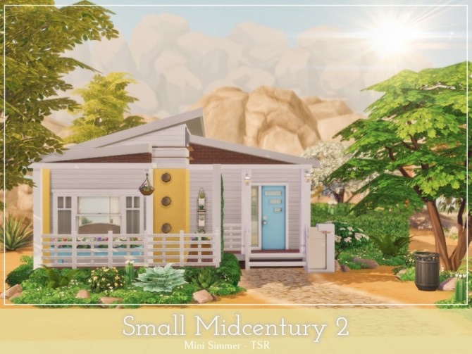 Sims 4 Small Midcentury 2 house by Mini Simmer at TSR