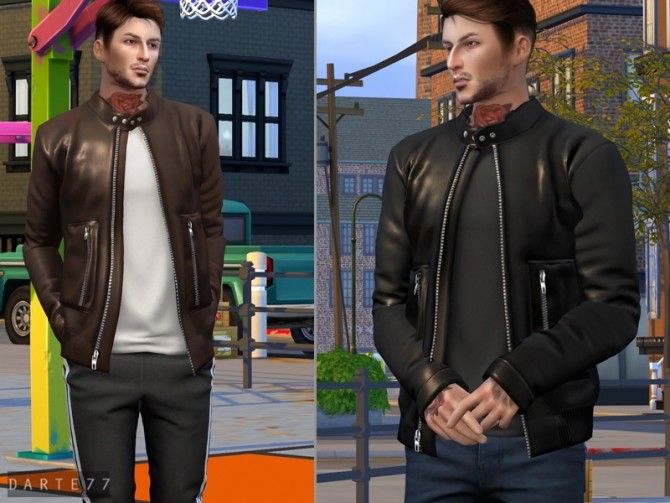 Sims 4 Racer Leather Jacket (P) at Darte77